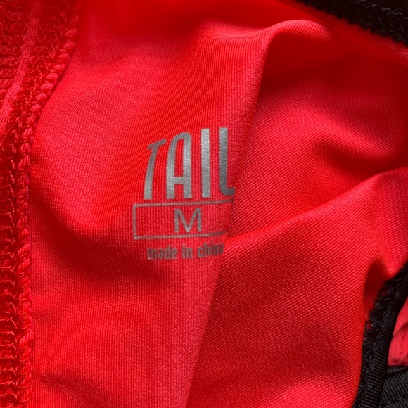 TAIL coral & black womens mesh activewear tank top - Picture 3 of 3